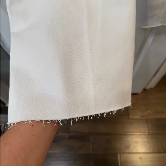 NWOT | FRAME Le Slim Palazzo Raw Hem Jeans | White | Full length | SZ 26 - Picture 10 of 13